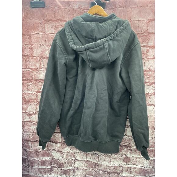 Men’s Carhartt Rain Defender Heavyweight 1/4 Zip Hoodie M Black Loose Fit - Picture 5 of 9